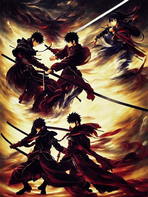 baroque oil painting of key visual samurai duel, | Stable Diffusion ...