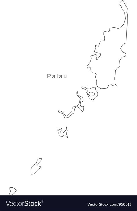 Black white palau outline map Royalty Free Vector Image