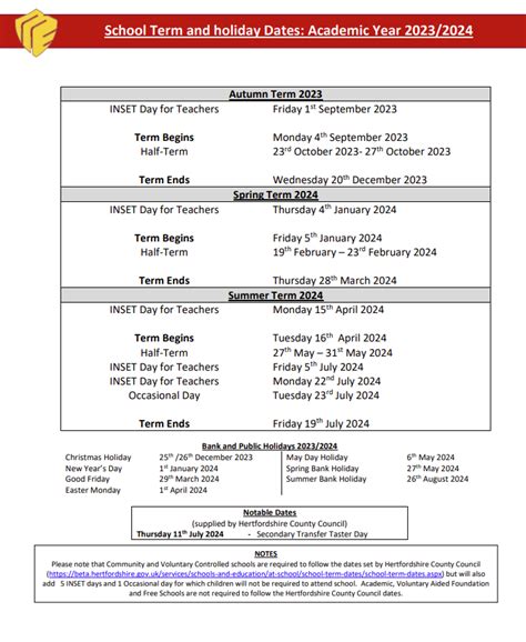 Term Dates | Mary Exton Primary School