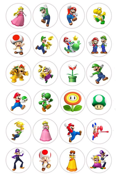 Super Mario Cupcake Toppers Free Printables