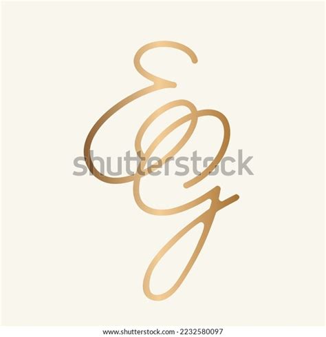 Monogram Logocalligraphic Signature Iconscript Letter E Stock Vector ...