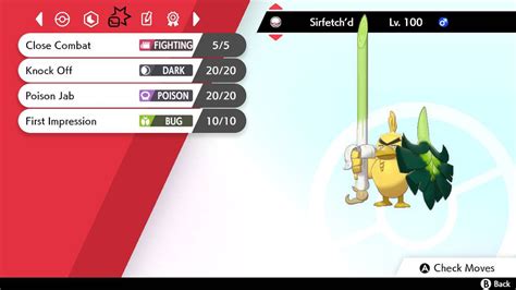 Pokemon Sword and Shield Ultra Shiny Sirfetch’d 6IV-EV Trained | Pokemon4Ever