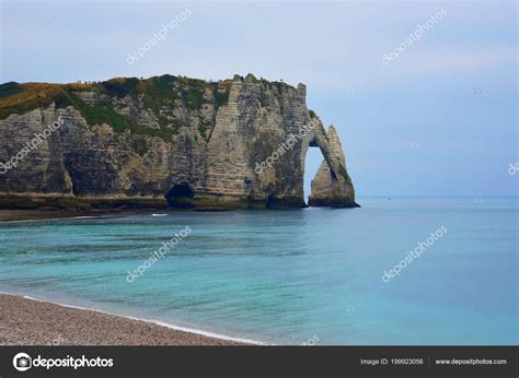 Etretat Aval cliff, Aerial view. Normandy, France, Europe. — Stock ...