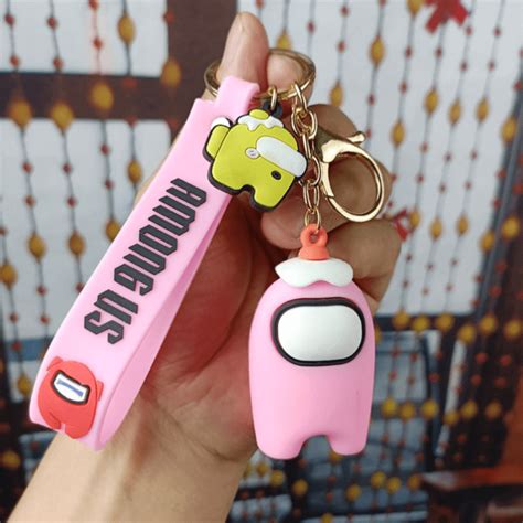 Pink Among Us Keychain | Key Holder Bag Pendant Chain • Yiassu.com