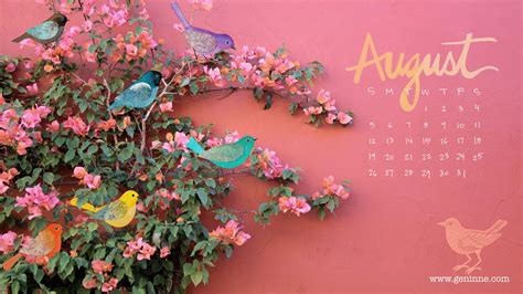 Consider The Lillies: Free August desktop calendar