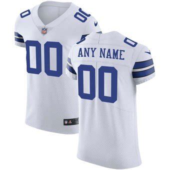 Men's Dallas Cowboys Custom Name Numbers Elite Jersey White