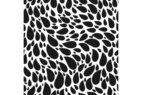 Abstract seamless drop pattern. Monochrome black and white texture. Repeating geometric simple ...