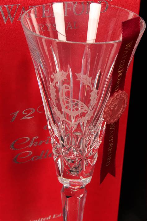 Limited Edition Waterford Crystal "Twelve Days of Christmas" Champagne Flutes | EBTH