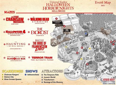 Universal Studios Halloween Horror Nights Map - Any Tots