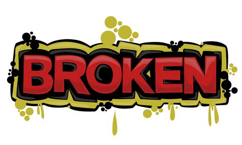 BROKEN writing graffiti design on white background 4266002 Vector Art at Vecteezy