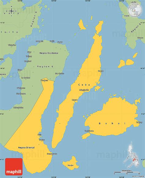 Savanna Style Simple Map of Region 7