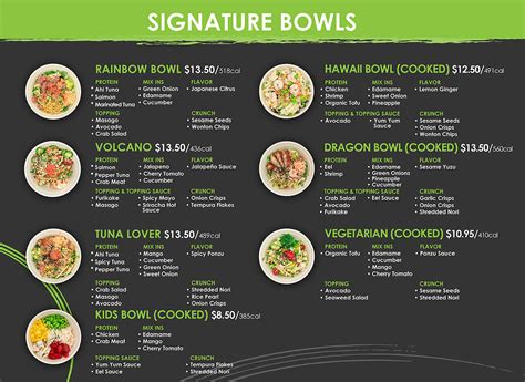 Hawaii Poke Bowl - Food Menu