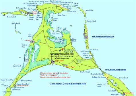 North Eleuthera Map - Harbour Island, Spanish Wells, The Bluff, Glass Window Bridge