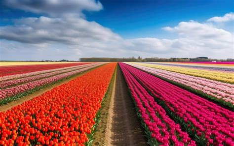 Premium AI Image | Tulip fields in the netherlands