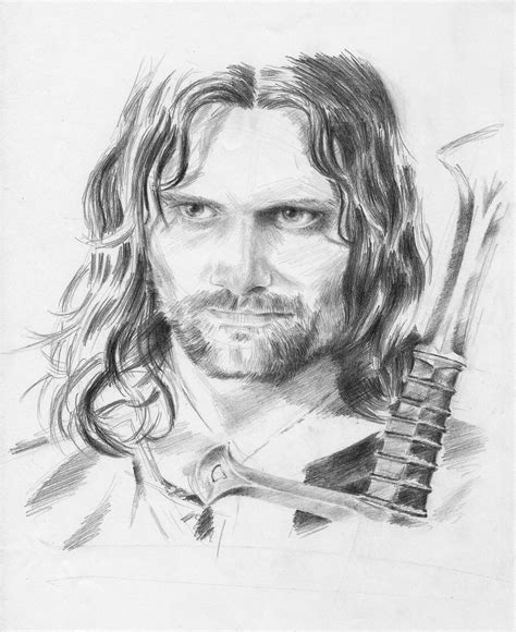 Simple Aragorn Drawing pencil drawing pencil drawing of gandalf aragorn ...