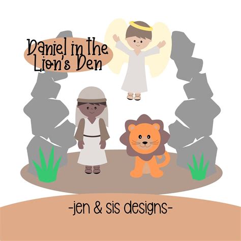 Daniel in the Lion's Den Clipart Set, Bible Story Clipart, Daniel, Lion ...