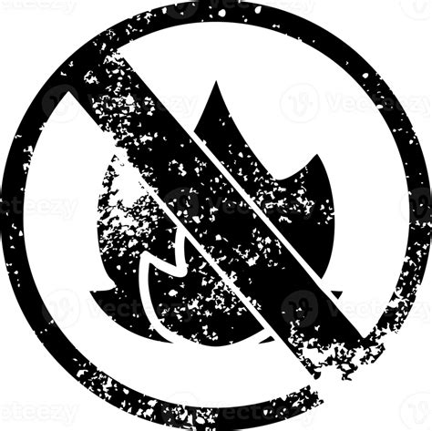 distressed symbol no fire allowed sign 36493396 PNG