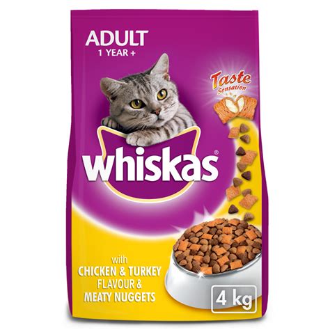 Whiskas - Dry Cat Food - Adult Cats - Pets - Chicken & Turkey - 4KG ...