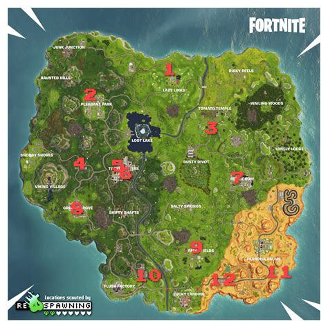 Fortnite Map Locations And Challenges