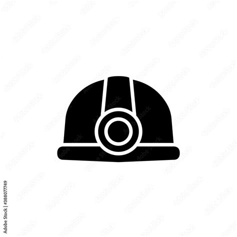 Coal miner hat silhouette icon. Clipart image isolated on white background. Stock-Vektorgrafik ...