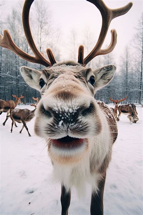 Reindeer wildlife animal mammal. AI | Free Photo - rawpixel