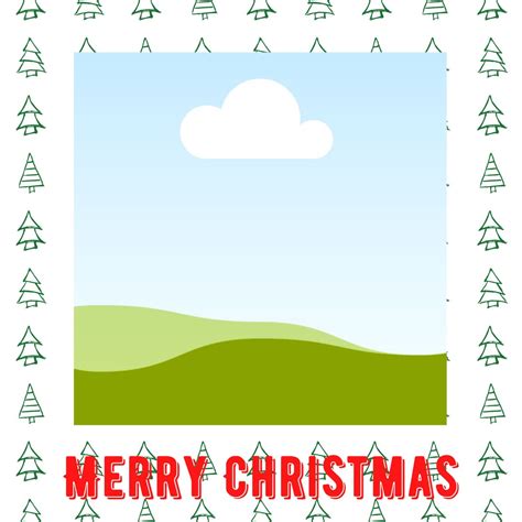 Christmas Card Template, PNG, Printable, Photo, Customizable - Etsy