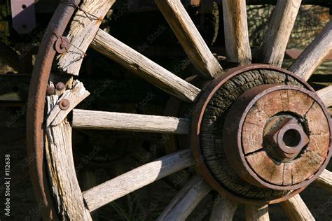 old antique wagon wheel Stock Photo | Adobe Stock