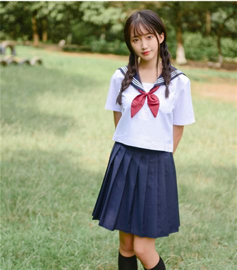 White Schoolgirl Uniform Japanese Class Navy Sailor School Uniforms Students Clothes For Girls ...