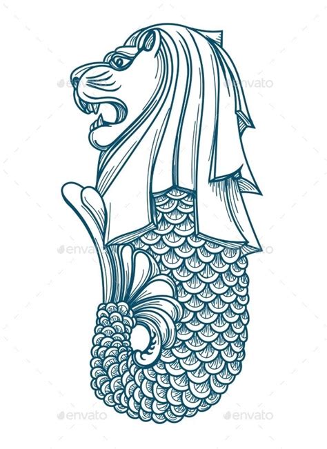 Singapore Merlion Icon | Singapore art, Singapore tattoo, Singapore