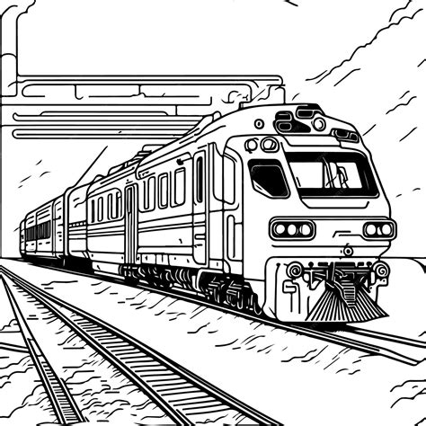 Premium Vector | Vector line art train in motion Train Line Drawing ...