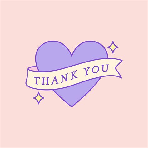 Cute and girly Thank You badge vector - Download Free Vectors, Clipart Graphics & Vector Art