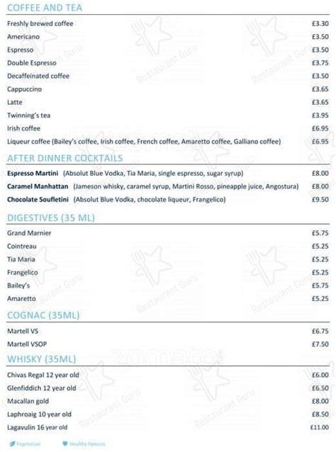 Menu at Fiamma Restaurant, London, 225 Edgware Rd