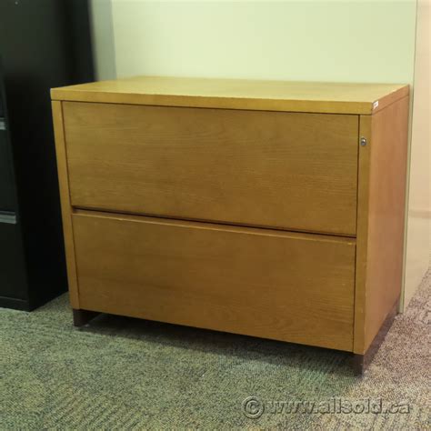 Medium Oak 2 Drawer Lateral File Cabinet, Locking - Allsold.ca - Buy & Sell Used Office ...