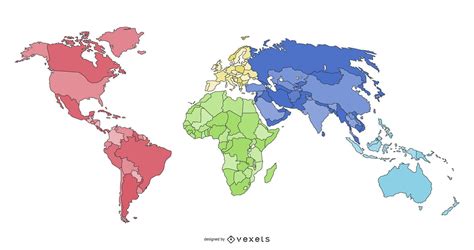 Descarga Vector De Diseño De Ilustración De Mapa De Continentes Del Mundo