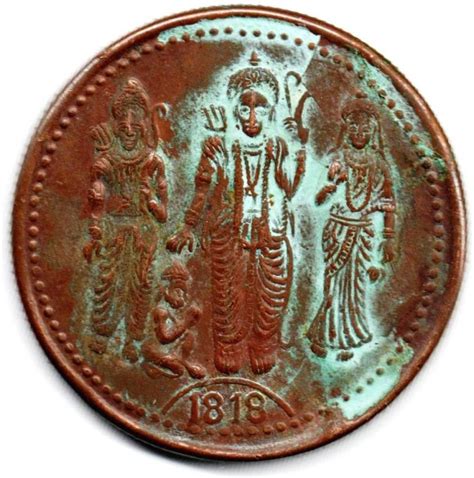 ANK Mag Coin of Lord Ram Darbar Coin Half Anna India 1818 . Ancient Coin Collection Price in ...