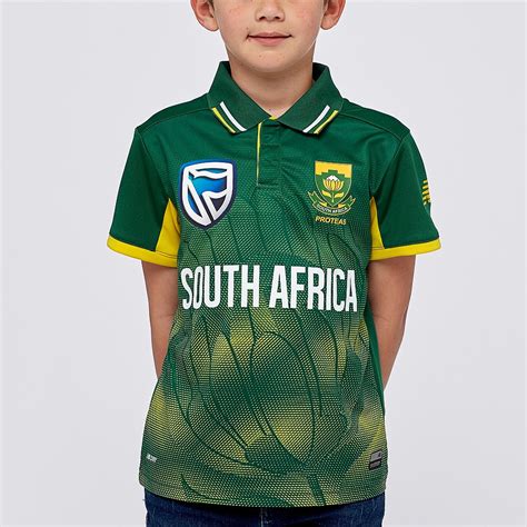 New Balance South Africa Junior ODI Shirt - Green - Cricket Replica - ODI