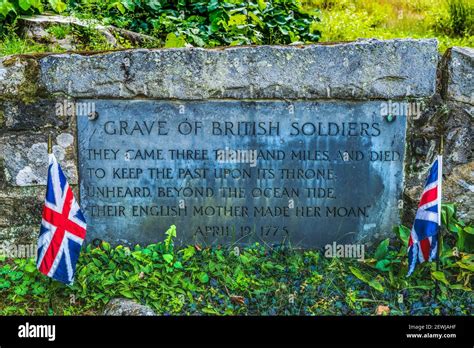 British Soldiers Grave Old North Bridge Concord River Minute Man National Historical Park ...