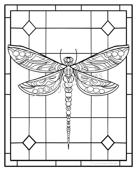 Stained Glass Dragonfly Pattern Instant Download (Instant Download) - Etsy