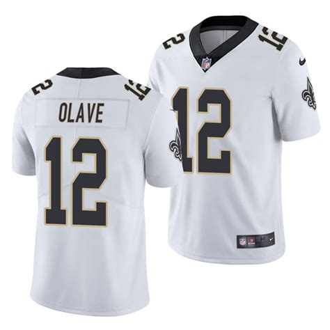 Men's New Orleans Saints #12 Chris Olave Nike White Vapor Limited ...