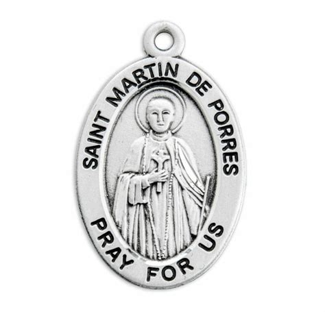 Patron Saint Martin De Porres Oval Sterling Silver Medal - Buy Religious Catholic Store