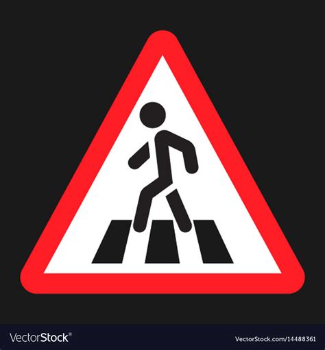 Pedestrian crossing and crosswalk sign flat icon Vector Image