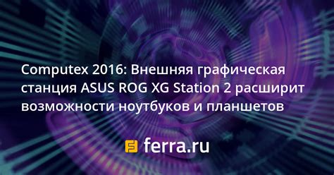 Computex 2016: Внешняя графическая станция ASUS ROG XG Station 2 расширит возможности ноутбуков ...