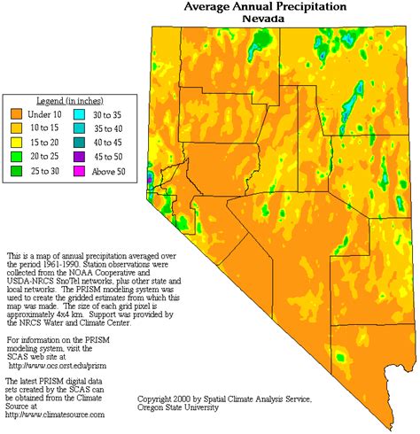 Nevada Precipitation Map