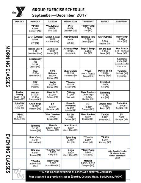 Group Exercise Schedules - Pocono Family YMCA | Stroudsburg, PA | Swimming | Basketball | Zumba ...