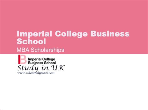 Imperial College Business School MBA Scholarships 2024, Study in UK.