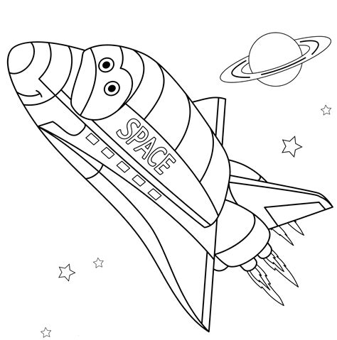 Space shuttle coloring page - free and printable