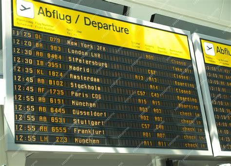 Premium Photo | Timetable at the airport