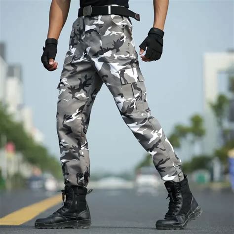 Camouflage Cargo Police Pants Men Military Tactical Special Force Work ...