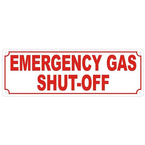 EMERGENCY GAS SHUT OFF SIGN -REFLECTIVE (ALUMINUM 4X12) - Walmart.com - Walmart.com