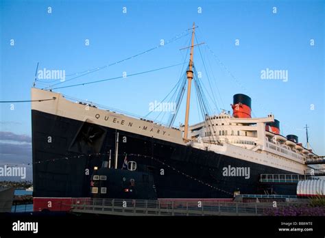 The Queen Mary museum and hotel ship at Long Beach Califorina USA Stock ...